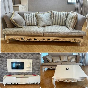 Sifarişlə masa və oturacaq dəstləri: İşlənmiş, Jurnal masası, Divan, TV altlığı