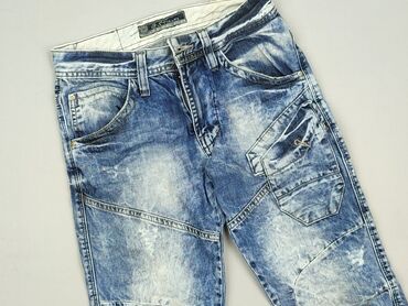 Męskie jeansy rybaczki marki GST Jeans w niebieskim kolorze z efektem