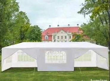 makiska terasa: Beli Paviljon Party 3x9m – Savršen za zabave i događaje na otvorenom! — 2
