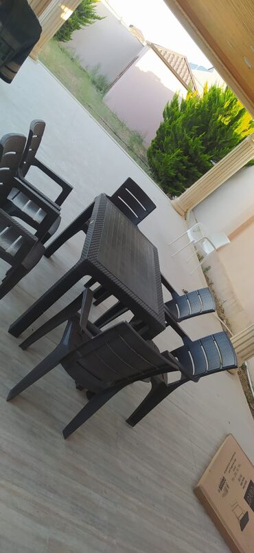 Садовая, уличная мебель: Новый, Прямоугольный стол, 2 стула, Нераскладной, Со стульями, Дерево, Турция