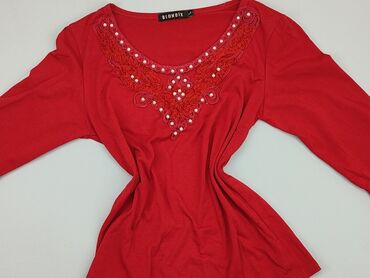 czerwona bluzki z różą: Bluzka Damska, M, stan - Dobry