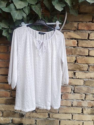 zara majice ženske: Yesta bluza, bela, model sa vezivanjem na dekolteu i sitnom — 1