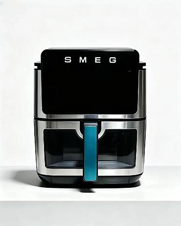 Аэрогрилдер: Аэрофритюрница SMEG SY-850D-T, 14 л (аэрогриль 2‑в‑1) - Вместимость — 2