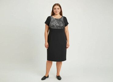 eleganckie sukienki na wesele dla pań po 50: Women`s dress, size 5XL
