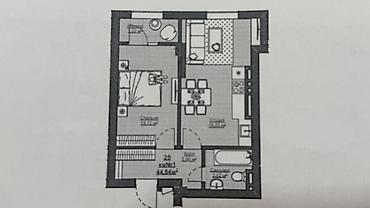 Продажа квартир: 1 комната, 45 м², Асанбай мкр Элитка, 2 этаж, ПСО (под самоотделку) — 6