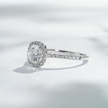 Үлпөт көйнөктөрү жана аксессуарлар: 💍 Кольцо из белого золота 750 пробы с лабораторными бриллиантами • — 3