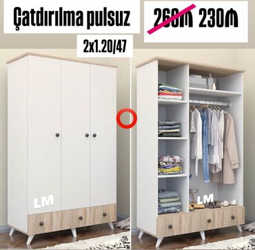Masa və oturacaq dəstləri: Yeni, Açılan, 3 qapılı Qarderob, paltar dolabı