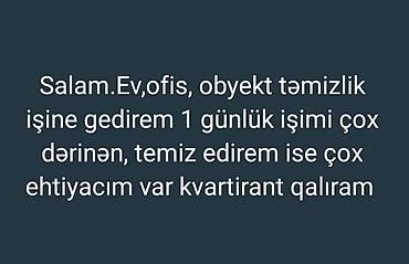 Təmizlik xidmətləri: Ev, ofis və obyektlər üçün peşəkar təmizlik xidməti. Bir günlük — 1