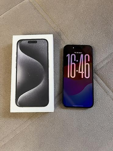 iphone 16 max: IPhone 15 Pro, Б/у, 256 ГБ, Black Titanium, Коробка, 80 % — 1