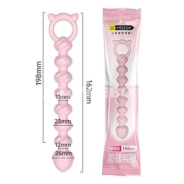 Анальная цепочка с шариками MELEON Secret Love Bead, розовая, общая