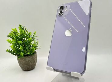 Apple iPhone: IPhone 11, Б/у, 128 ГБ, Deep Purple, Наушники, Зарядное устройство, Защитное стекло, 81 %