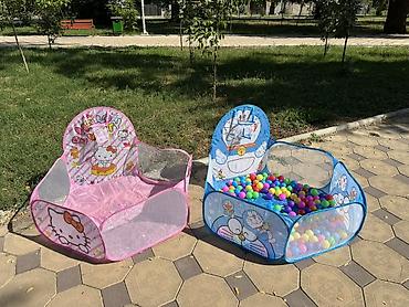 надувной басейн: Складной детский сухой бассейн/манеж с 150шт шариками - Яркий — 4