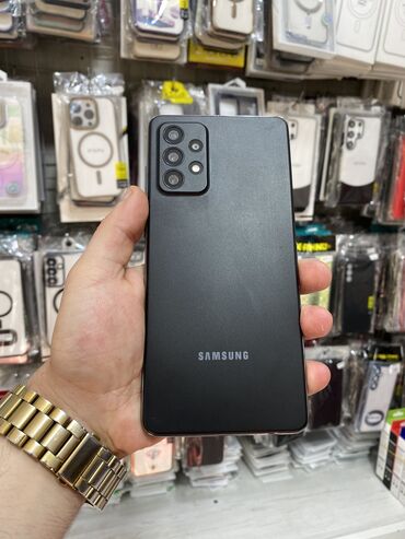 samsung j 6 plus: Samsung Galaxy A72, 128 GB, rəng - Qara, Düyməli, Barmaq izi, Face ID