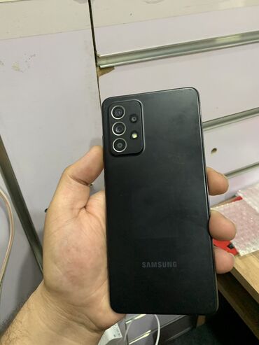 флай телефон за 3000: Samsung Galaxy A52, 256 GB, rəng - Qara, Barmaq izi