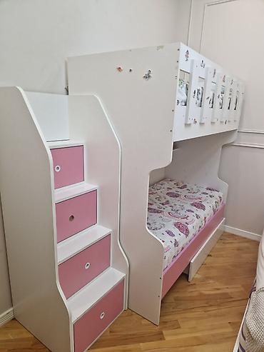 Uşaq mebeli: Oğlan və qız üçün, İşlənmiş, Çarpayı, Matras ilə, Siyirməli, Laminat — 10