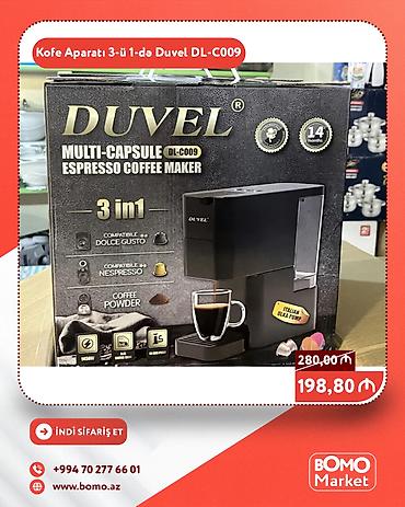 Məişət məhsulları: 🔥 Kofe Aparatı Qəhvə Maşını 3-ü 1-də Duvel DL-C009 ✅ Marka: Duvel ✅ — 1