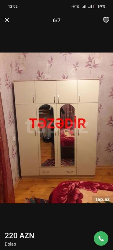 Dolablar: Yeni, 4 qapılı Düz dolab, Dolab-asılqan — 12