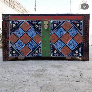 dovşan şəkili: Taxta əl işı – naxışlı sandıq - Material: massiv taxta, əl ilə — 2