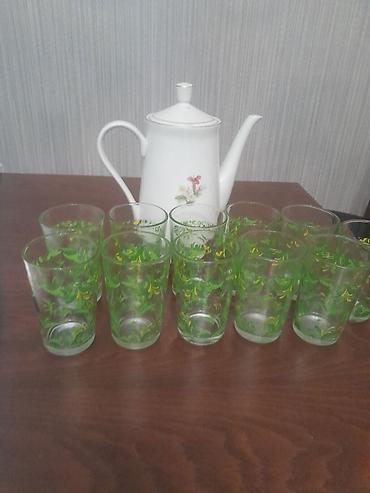 stekan desti: Çay dəsti, rəng - Ağ, Farfor, 8 nəfərlik — 1