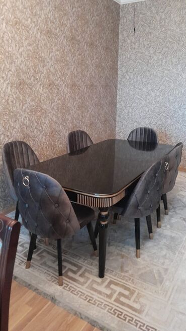 Masa və oturacaq dəstləri: Dördbucaq masa, 6 stul -da lalafo.az — 18 Masa və oturacaq dəstləri: Dördbucaq masa, 6 stul — 18