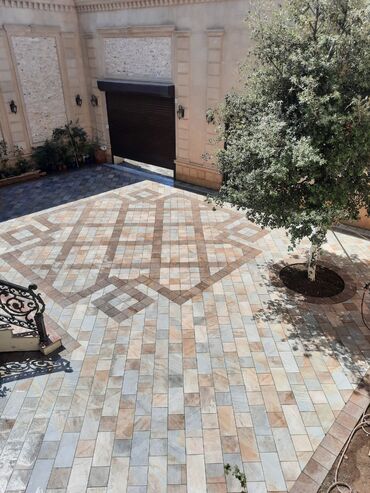 Plitə işləri: Xüsusi kafel-metlax və landşaft daş döşəmə xidməti Təsvir: - Həyət — 2