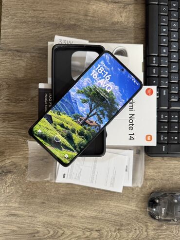 Redmi Note 14, 256 ГБ, цвет - Черный, Гарантия, Сенсорный, Отпечаток пальца