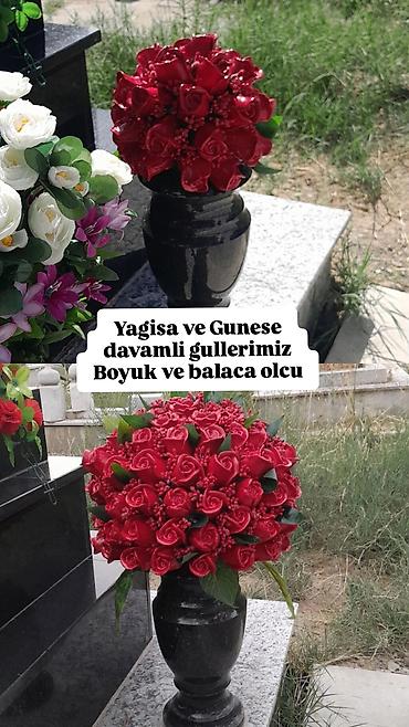 gilan tekstil parcalari: Yağışa və günəşə davamlı süni güllər - Açıq məkan üçün uyğun, solmaya — 1