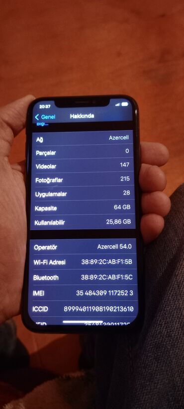 azerbaycan iphone 13 pro max fiyat: IPhone X, 64 GB, Mavi