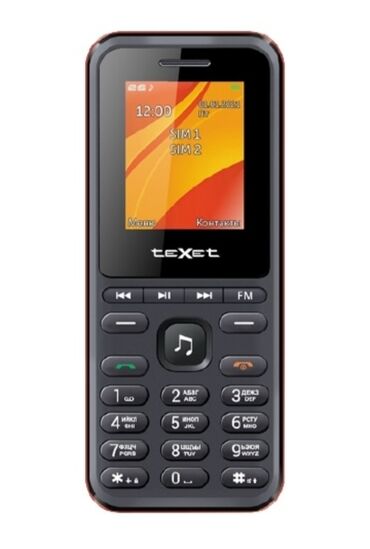 токмок телефон: Texet TM-333, Жаңы, < 2 ГБ, түсү - Кара, 2 SIM