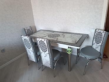 perde asan: Mətbəx üçün, Yeni, Dördbucaq masa, 4 stul — 1
