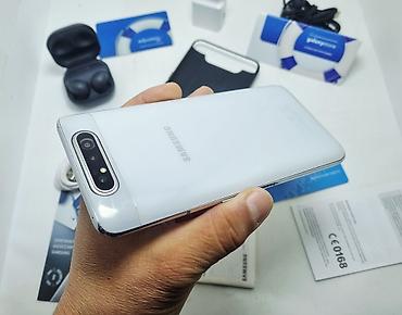 Samsung: Samsung Galaxy A80, Б/у, 256 ГБ, цвет - Белый, 1 SIM, 2 SIM, eSIM — 4