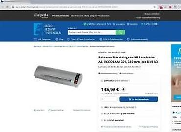 Druga oprema za računare i laptopove: Laminator RECO LAM 321, format A3 (do DIN A3) - Širina laminiranja — 7