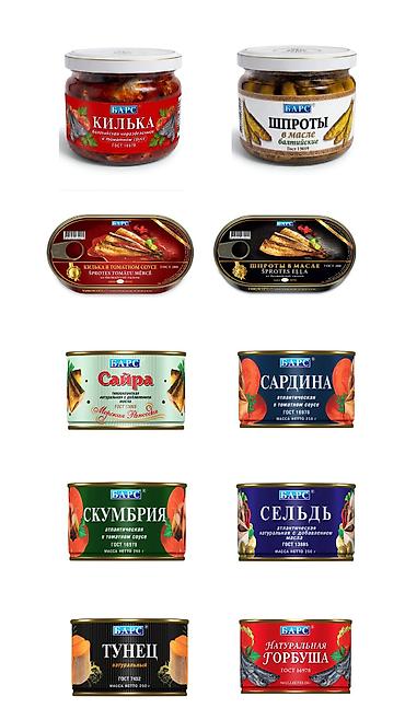 shr bl 1: Консервы рыбные БАРС – ассорти в банках и стеклянных ролл-банках — 1