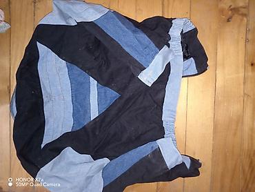 Jakne za prelazni period: Muška, jakna, patchwork dizajn od teksasa i pamučnog kepera u crnoj — 3