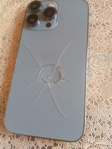ayfon 13 qiyməti: IPhone 13 Pro, Sierra Blue, Qırıq