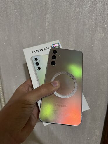 samsung c5212: Samsung Galaxy A34 5G, 128 GB, rəng - Gümüşü, Sensor, Barmaq izi, Face ID