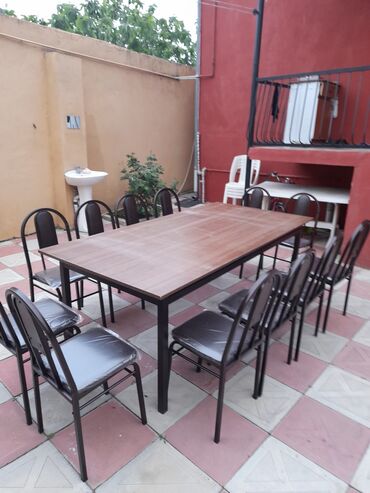 Комплекты столов и стульев: Для гостиной, Новый, Нераскладной, Прямоугольный стол, Азербайджан