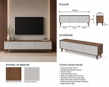 TV altlığı: 🔥 Evinizə premium görünüş qatacaq TV altlığı! 📏 120 sm TV Altlığı 🎨 — 1