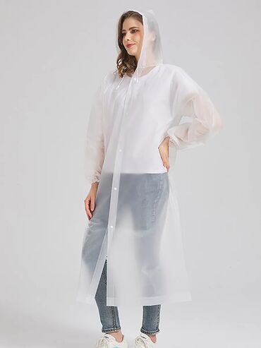 ортопедический рюкзак: Дождевик с капюшоном, удлинённый - Прозрачный, легкий и