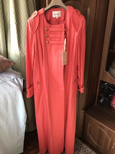 оранжевый пиджак мужской: Повседневное платье, Турция, Лето, Длинная модель, Платье-пиджак