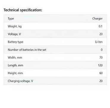 Adapteri i punjači za laptop: Punjač za bateriju – 21,8 V / 0,6 A (EU utikač) - Model — 12