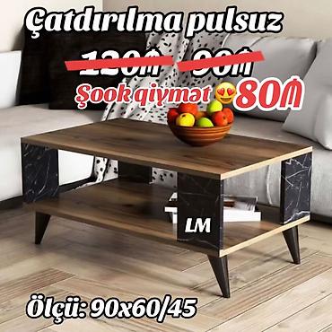 işlenmiş stol: Dördbucaq masa, Açılmayan, Təkərsiz, Teksturalı laminat — 1