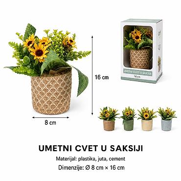 KMT Solarna mala veštačka saksijska biljka 702333 Dekorativna