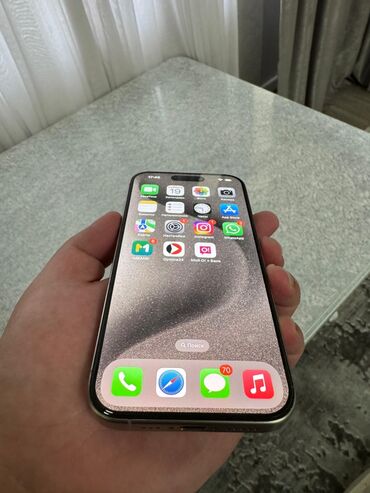планшет apple бишкек: IPhone 15 Pro, Колдонулган, 256 ГБ, Natural Titanium, Коргоочу айнек, Каптама, Куту, 86 %