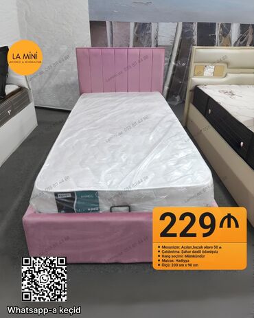 taxt altlığı: Təknəfərlik çarpayı, Bazalı, Matras ilə