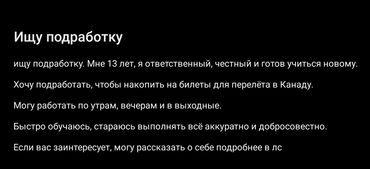 Другие услуги: Ищу подработку, коплю на билеты в Канаду 300с/365.000с что есть на