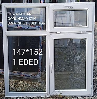plastik qapllar: İşlənmiş İkiqat şüşə paketi Plastik pəncərə, Еni: 140 sm, Uzunluğu: 160 sm, Ödənişli quraşdırma — 2