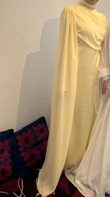 летнее коктейльное платье: Кече көйнөгү, Узун модель, Жеңдери менен, Таштар, M, L