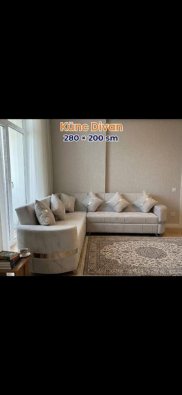 Divan və kreslo dəstləri: Məhsul: Künc divan dəstləri - Ölçülər: 280 × 200 sm (şəkildə qeyd — 4