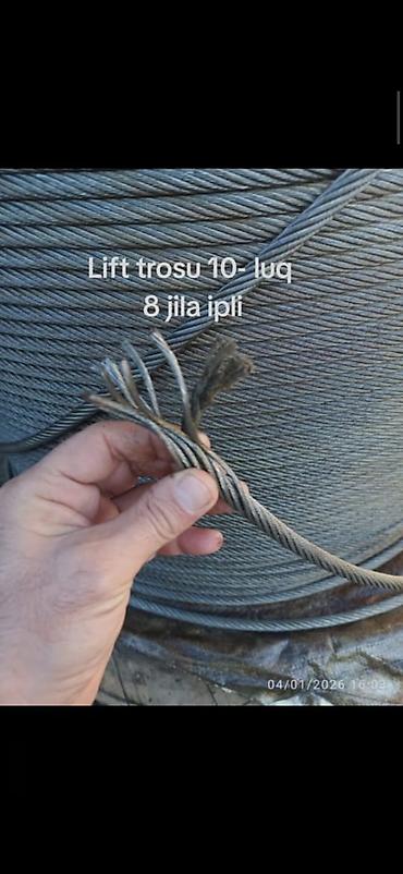 baraban: Lift trosu – 10 mm - Quruluş: 8 jila ipli (8 x strands) - Material — 5